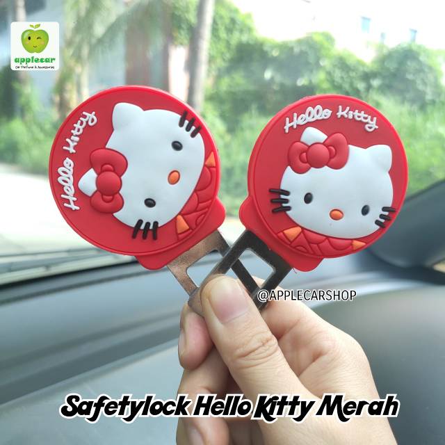 Safetylock Safetybelt Pengunci Alarm Mobil Hello Kitty Merah