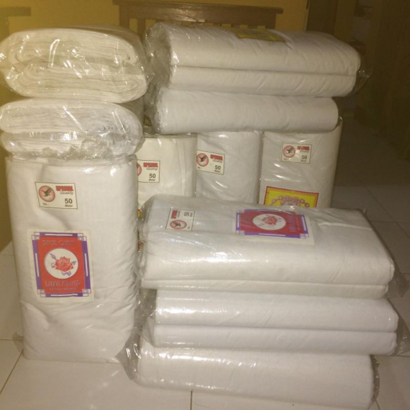kain mori kafan cap mawar 50m termurah grosir berkualitas