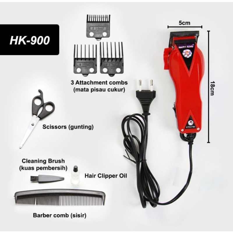 Proclipper Alat Cukuran Mesin Cukur Rambut Elektrik Happy King HK-900⭐ TOKO10⭐