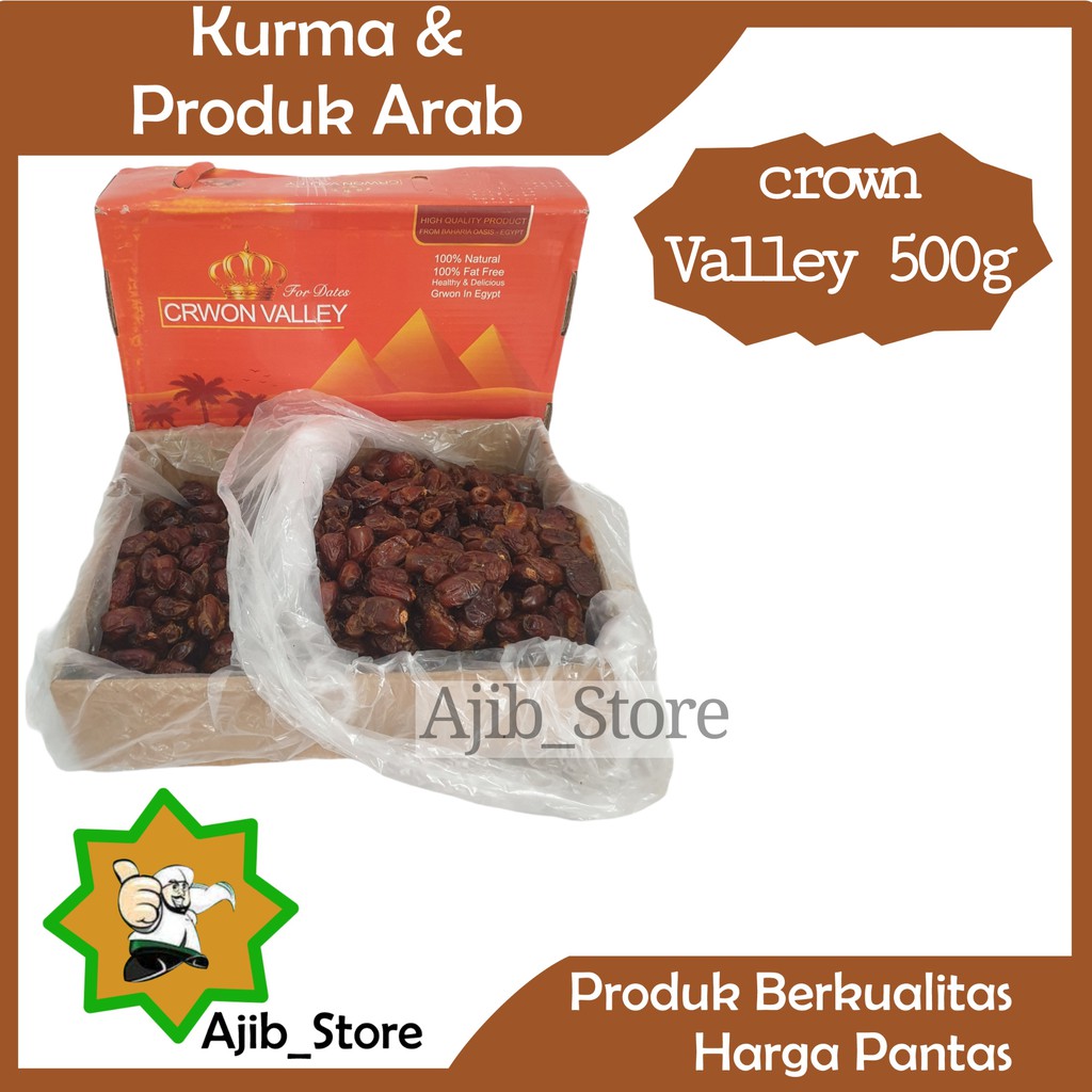 

(FRESH QUALITY) KURMA MESIR CROWN VALLEY 1/2KG 500G gr Kurma Manis Legi lembut Asli Dari Arab