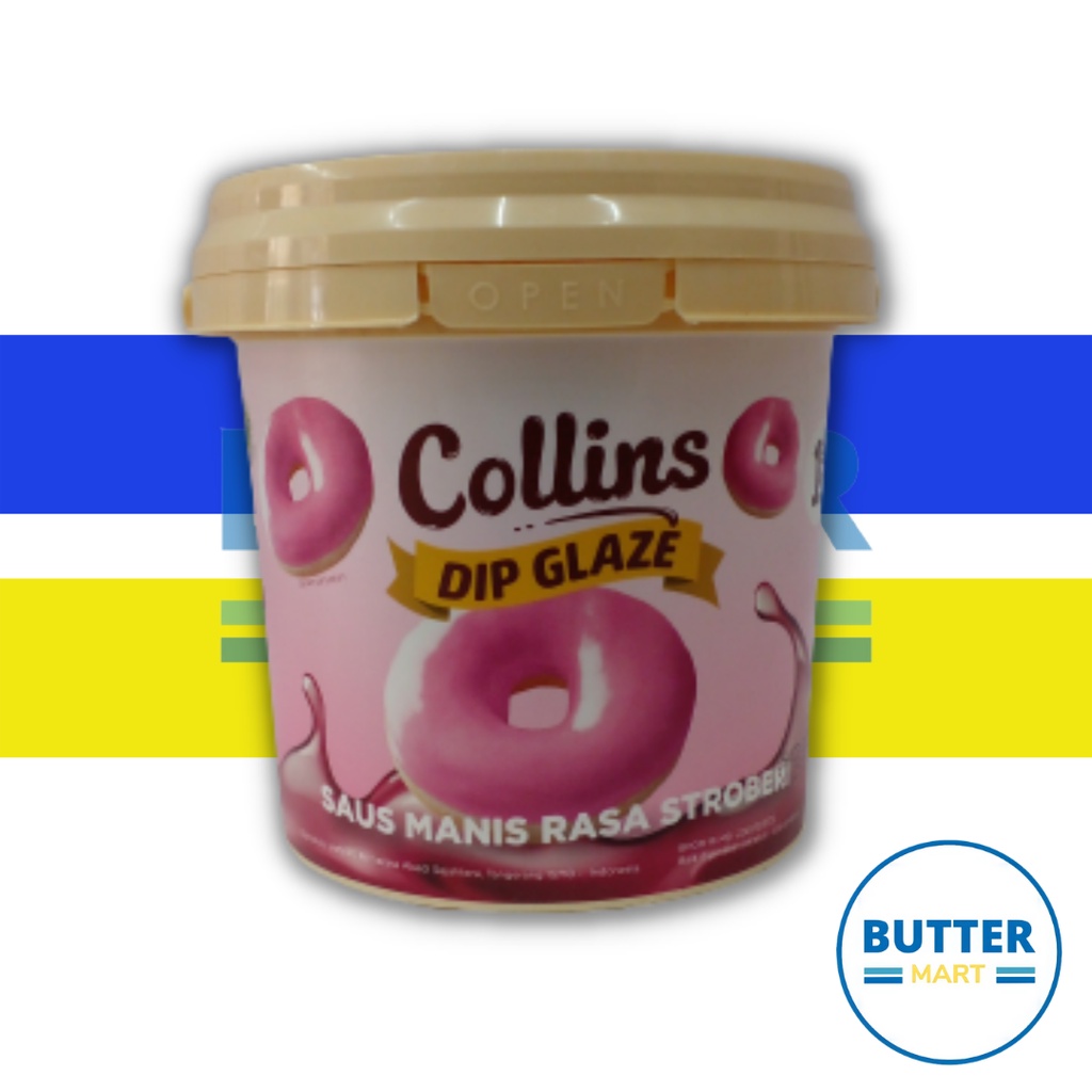 

Collins dip glaze strawberry | Saus manis rasa strawberry 1 kg