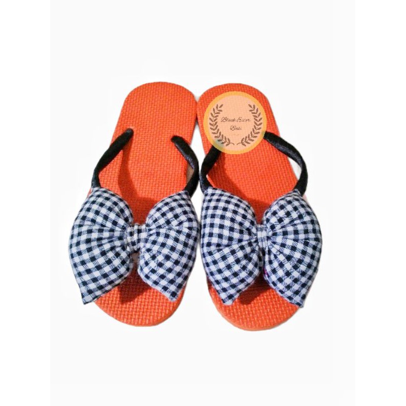 

Sandal Pita Bali Orange Kotak Hitam