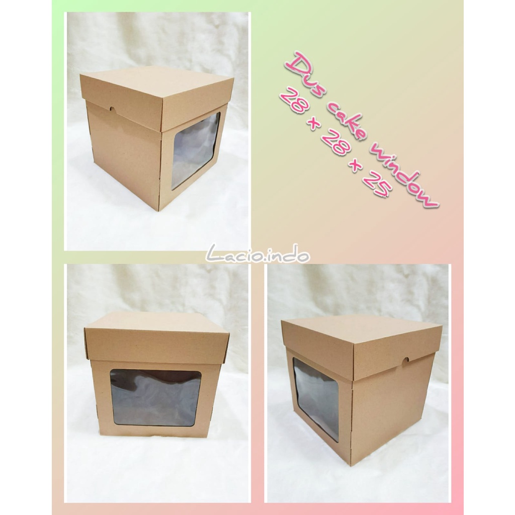 Dus Kue Jendela 28 x 28 x 25 cm Box Cake Window kotak packaging