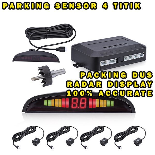 TERMURAH -   SENSOR PARKIR MOBIL 4 TITIK UNIVERSAL SENSOR  MUNDUR