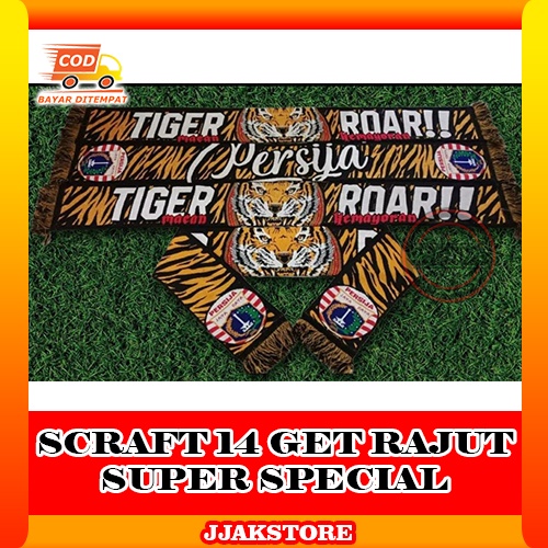 Syal Persija Jakarta Syal Jakmania Jakangel Persija The Jakmania Rajut Scraft Scarf Persija Jakarta 