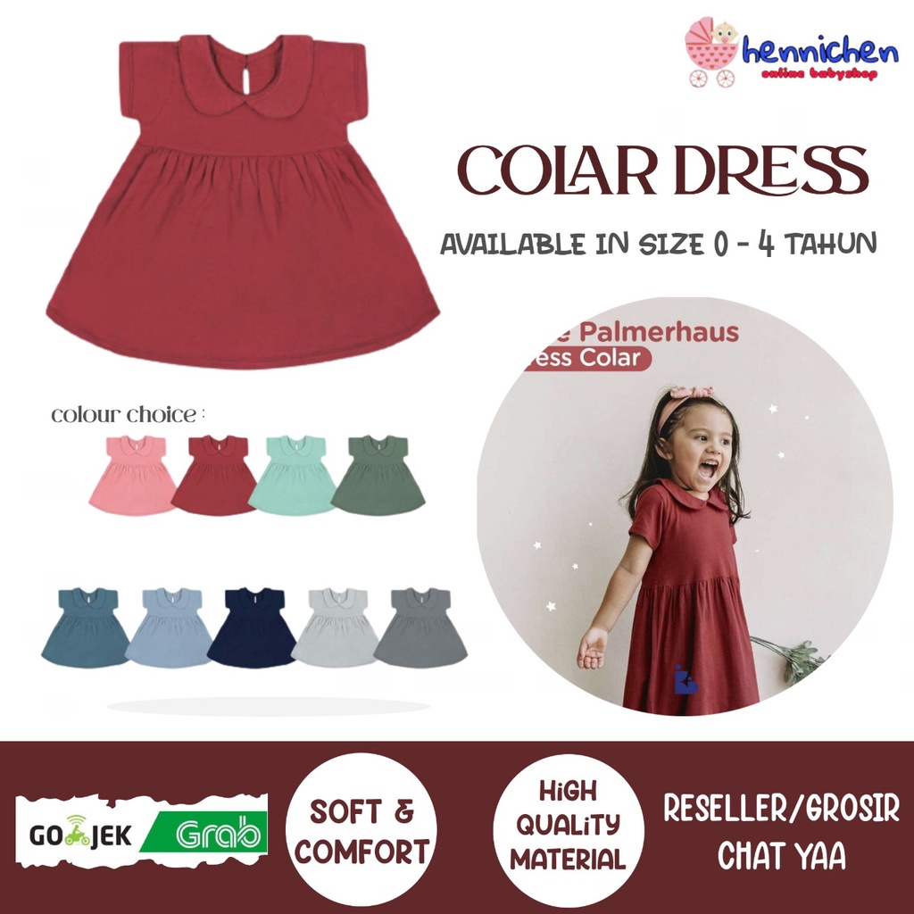 PROMO 7.7 PROMO BAJU LEBARAN LITTLE PALMERHAUS DRESS COLLAR Dress anak perempuan Dress anak dress bayi 0-5 tahun