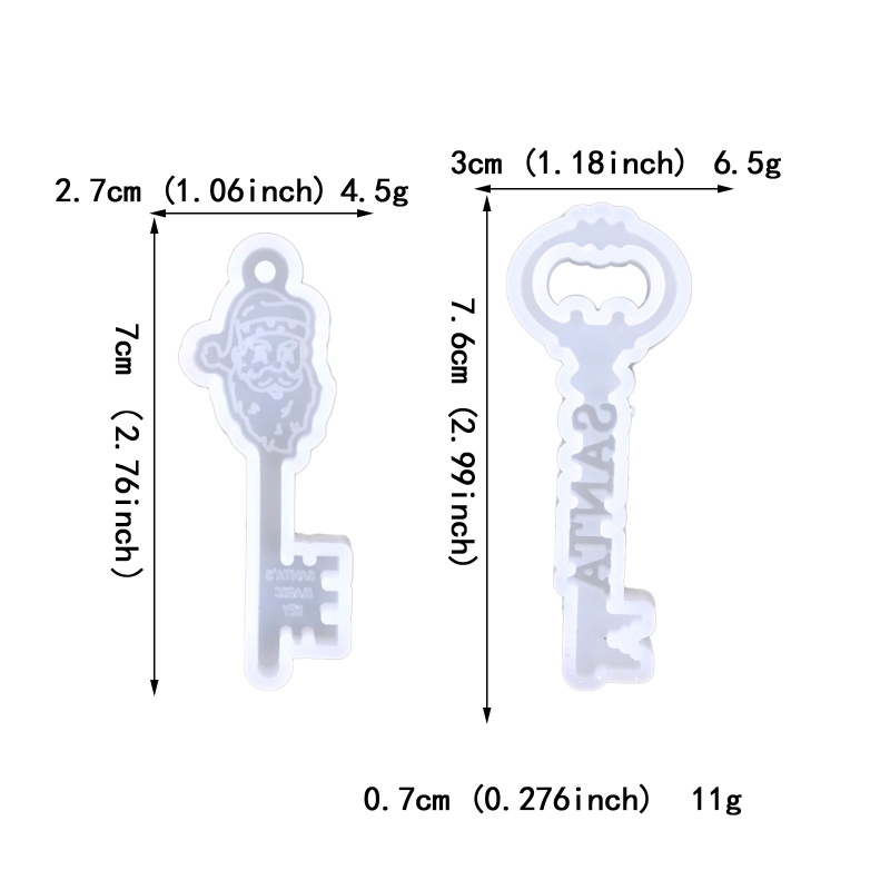 Siy Cetakan Epoxy Resin Bentuk Gantungan Kunci Natal Bahan Silikon Untuk Kerajinan Tangan DIY