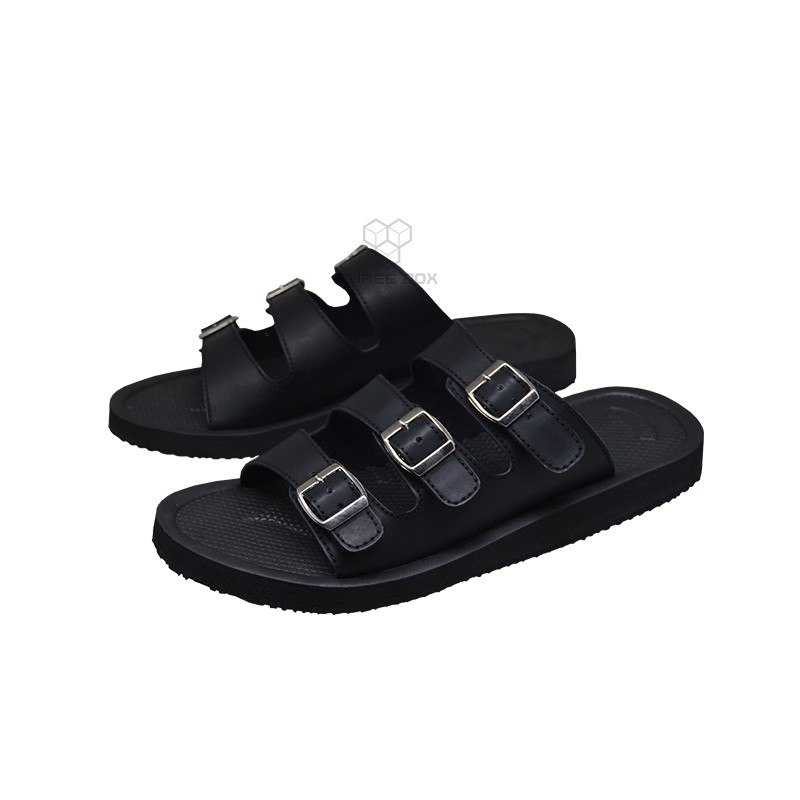 THREE BOX - Sandal Selop Orion Casual Ringan Unisex Black ORIGINAL