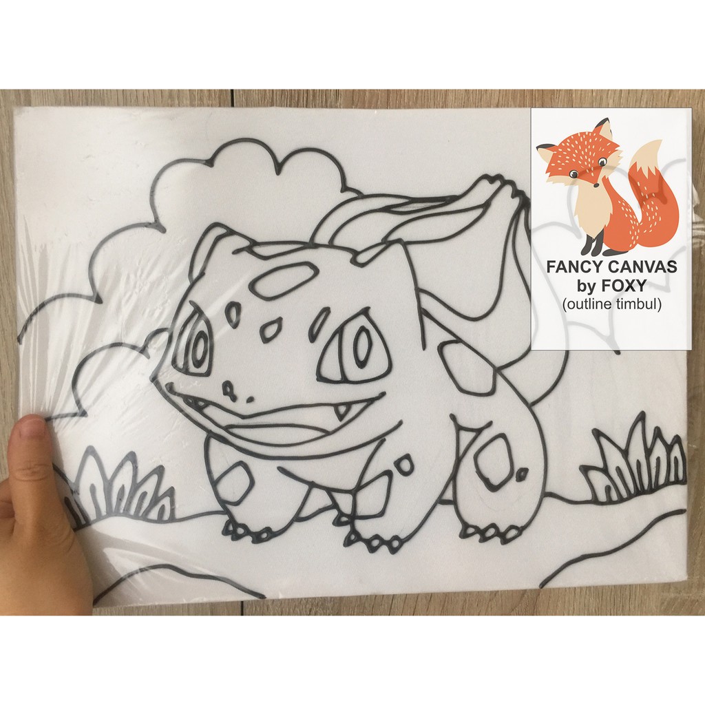 

UPDATE KANVAS LUKIS ANAK OUTLINE TIMBUL GAMBAR - BALBASAUR PERALATAN MELUKIS ANAK