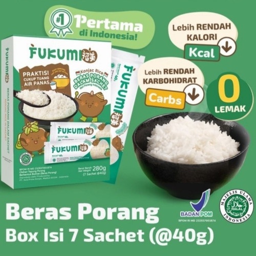 FUKUMI Beras Shirataki Porang Diet Rendah Kalori 280 gram