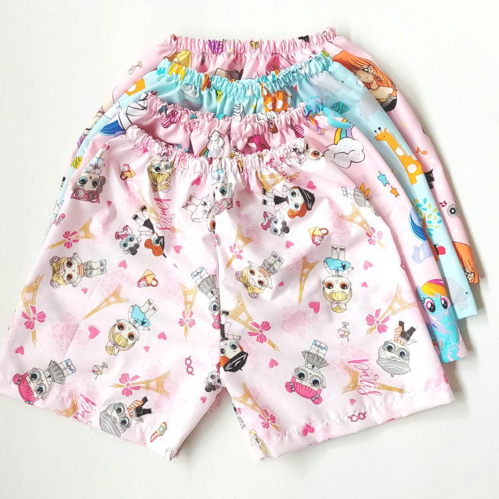 Celana pendek anak cewek motif 1-7 tahun