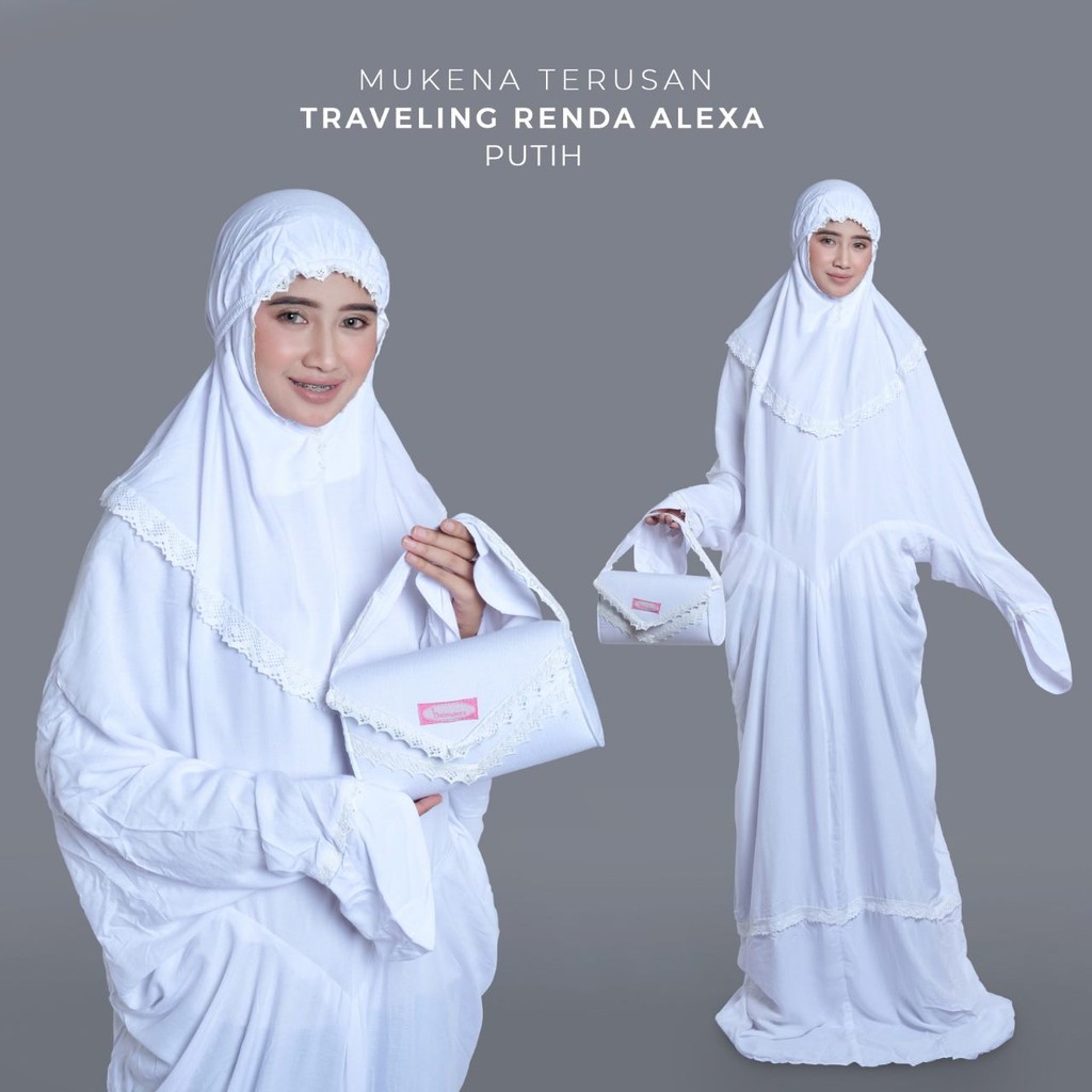 Mukena Terusan Traveling Renda Alexa