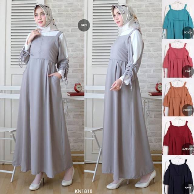 GAMIS CANTIK RESLEEVE SERUT FIT TO L BAJU GAMIS WANITA MODIS LENGAN PANJANG LONGDRESS MUSLIM TERBARU