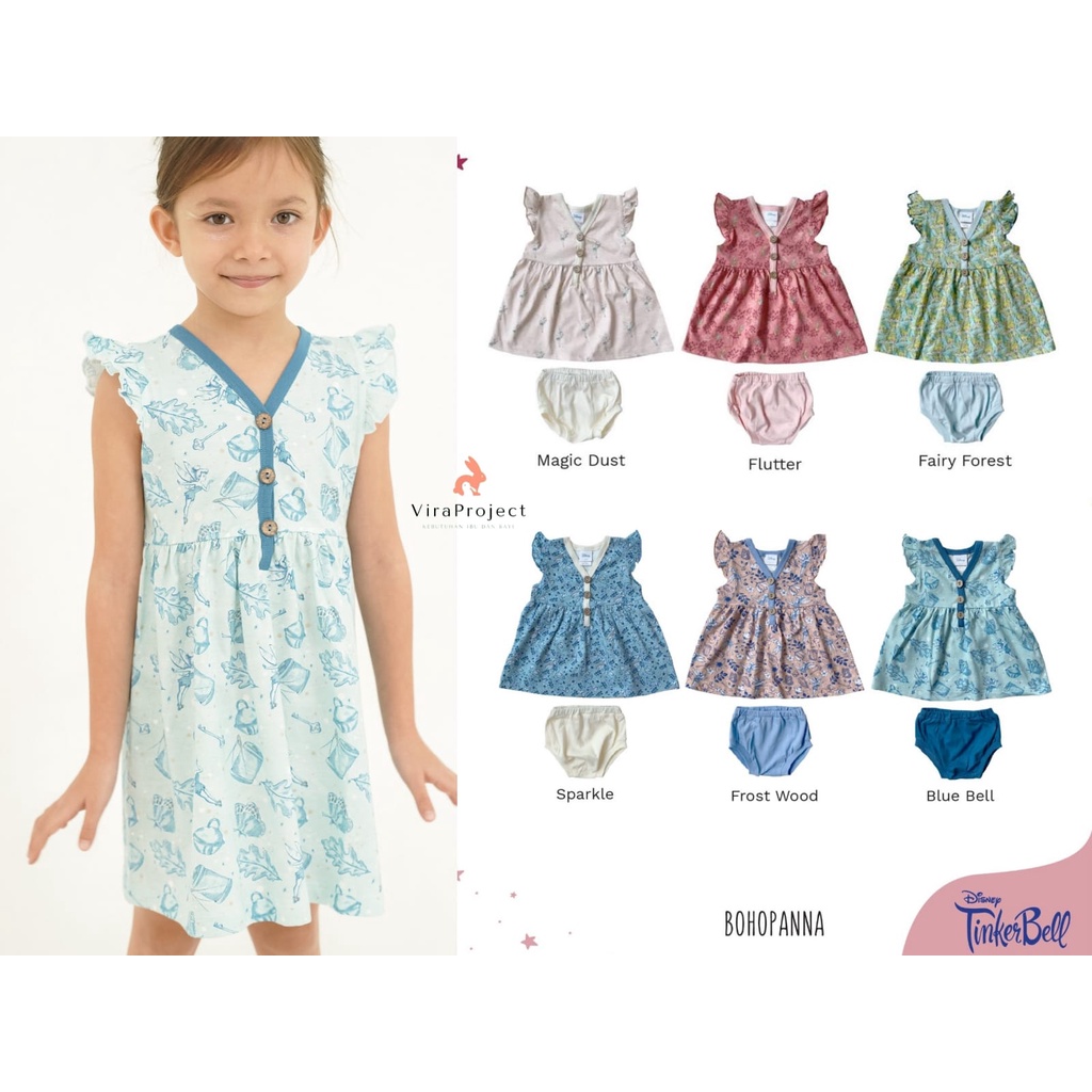 BOHOPANNA RUFFLE DRESS DISNEY DRESS ANAK PEREMPUAN