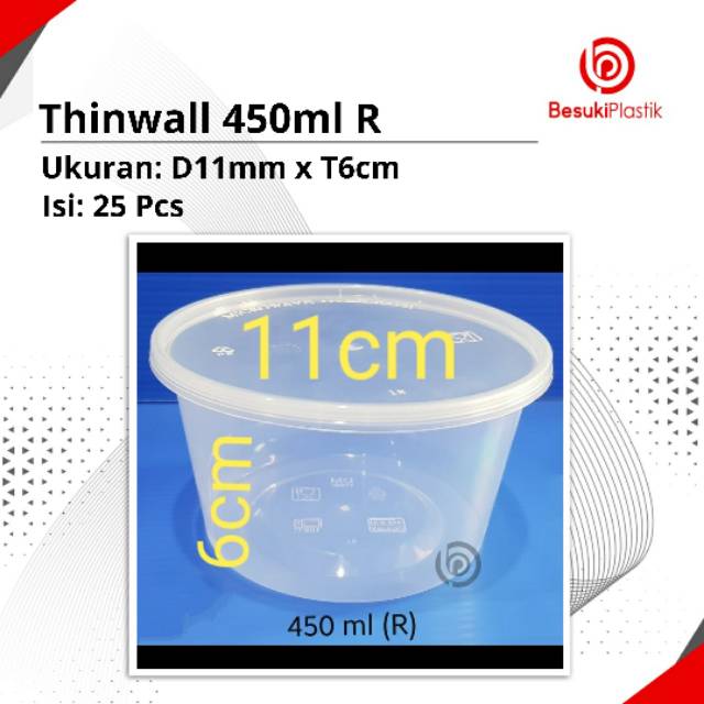 Thinwall 450ml R / Mangkok Plastik 450ml / Thinwall Mangkok 450ml / Mangkok 450ml
