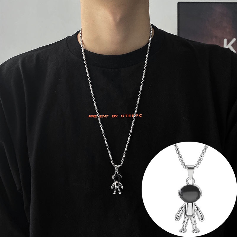 Kalung Titanium Pria Asli Anti Karat Cowok Cewek Kalung Panjang Hip Hop Aksesoris