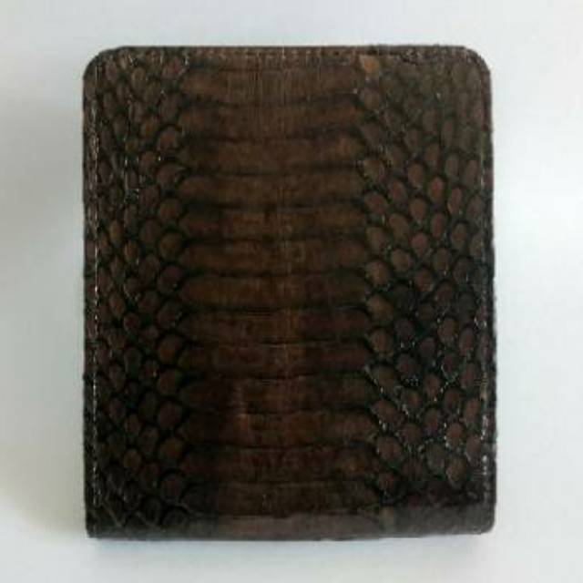 Dompet Kulit Ular Kobra Asli- warna coklat kehitaman