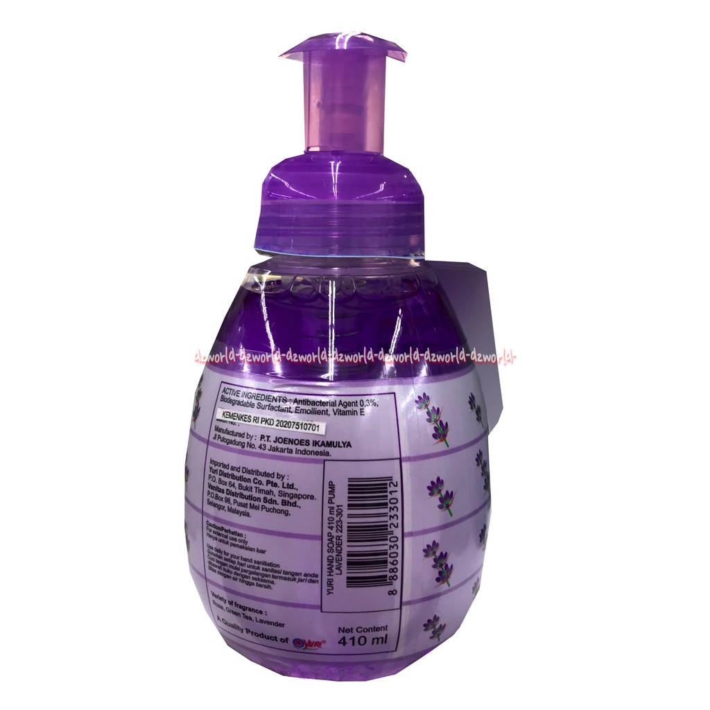 Yuri Hand Soap Foaming Lavender 410ml Menggunakan Formula Khusus