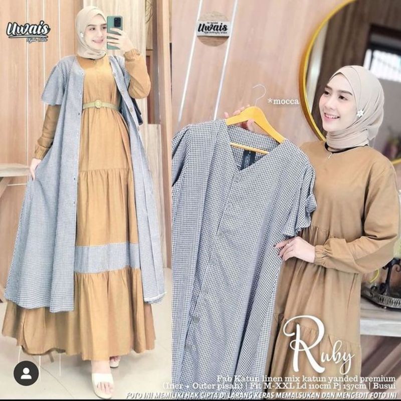 Dress Muslim. Fashion Muslim. Pakaian Wanita. Baju Wanita. Ruby Set. Fashion Wanita