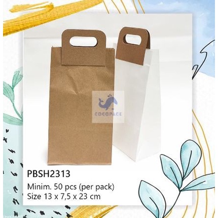 

Terlaris 10PCS COKLAT Paper Bag Kantong Roti Lunch Paperbag Kraft PolosPBSH2313