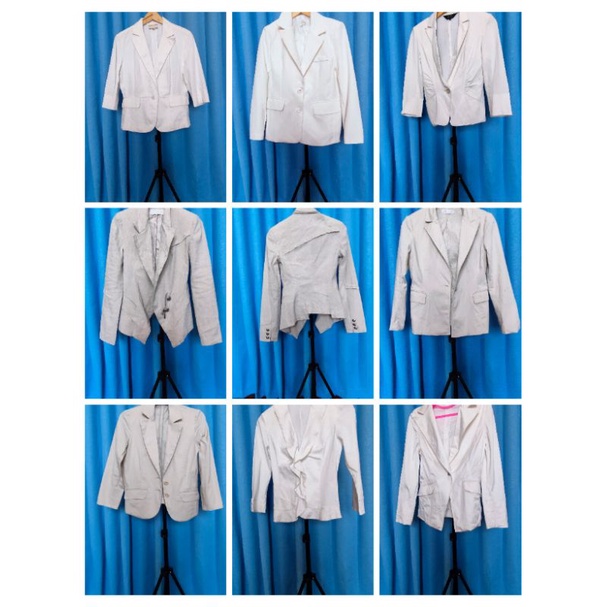 BLAZER WANITA PL Warna Putih dan Cream Branded