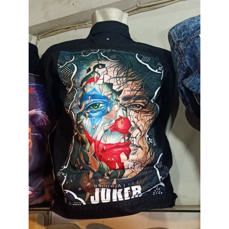 jaket jeans frinting brutalist