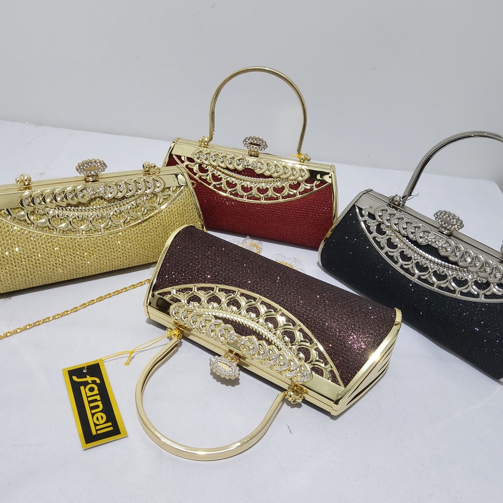 Clutch Pesta Farnell Jinjing Selempang Tas Kondangan Wanita Import 2792/2783