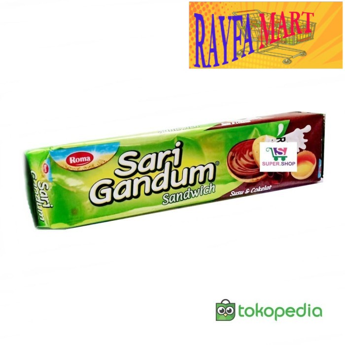 

Roma Sari Gandum Sandwich Susu Cokelat 115 Gram - Peanut Butter