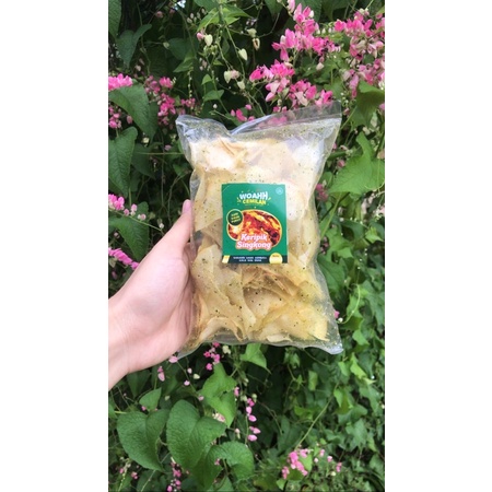 woahhcemilan/aneka cemilann/makanan ringan/keripik/basreng/makaroni/jajanan/ukuran sedang-Keripik asin daunjrk