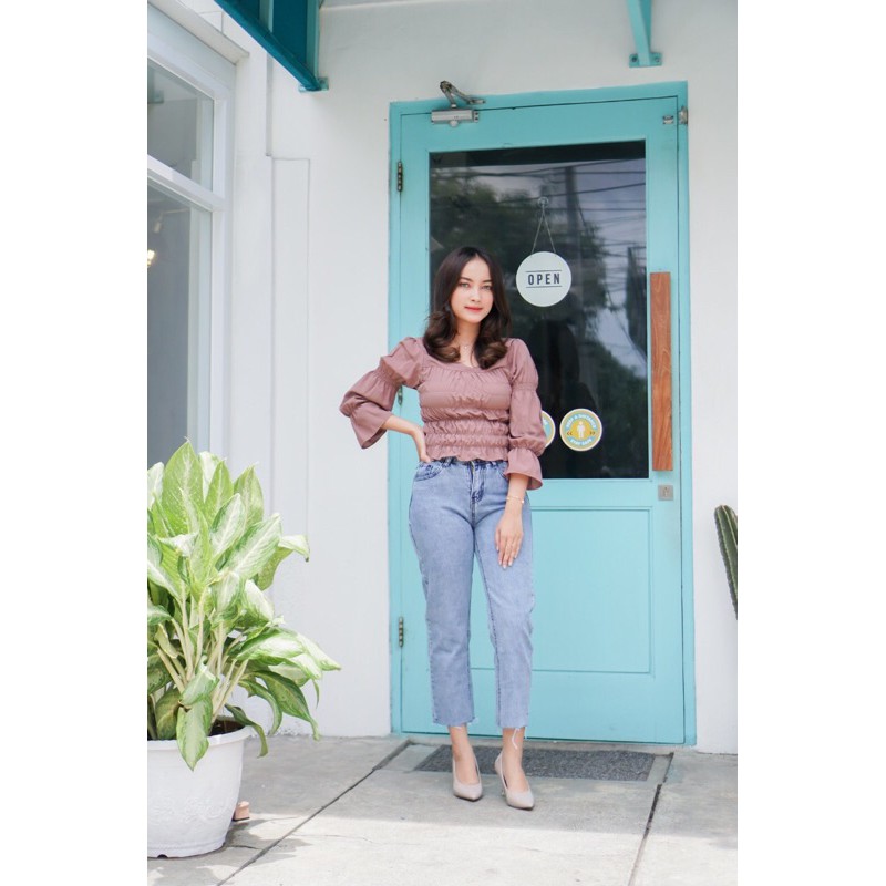 VIERLIN - BASIC BOYFRIEND JEANS UNFINISH - 227, 228, 229