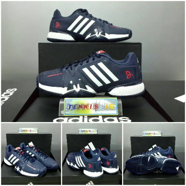 Sepatu Tenis Adidas Novak Pro 2017 - Navy White Red