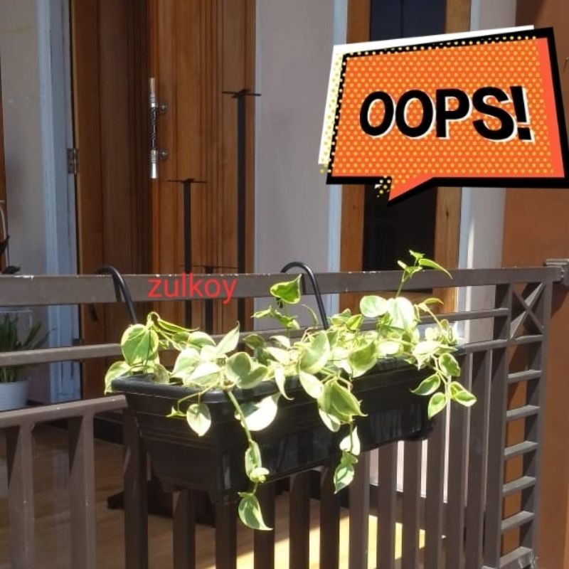 gantungan pot panjang pot besi panjang balkon rak pot bunga gantungan pagar
