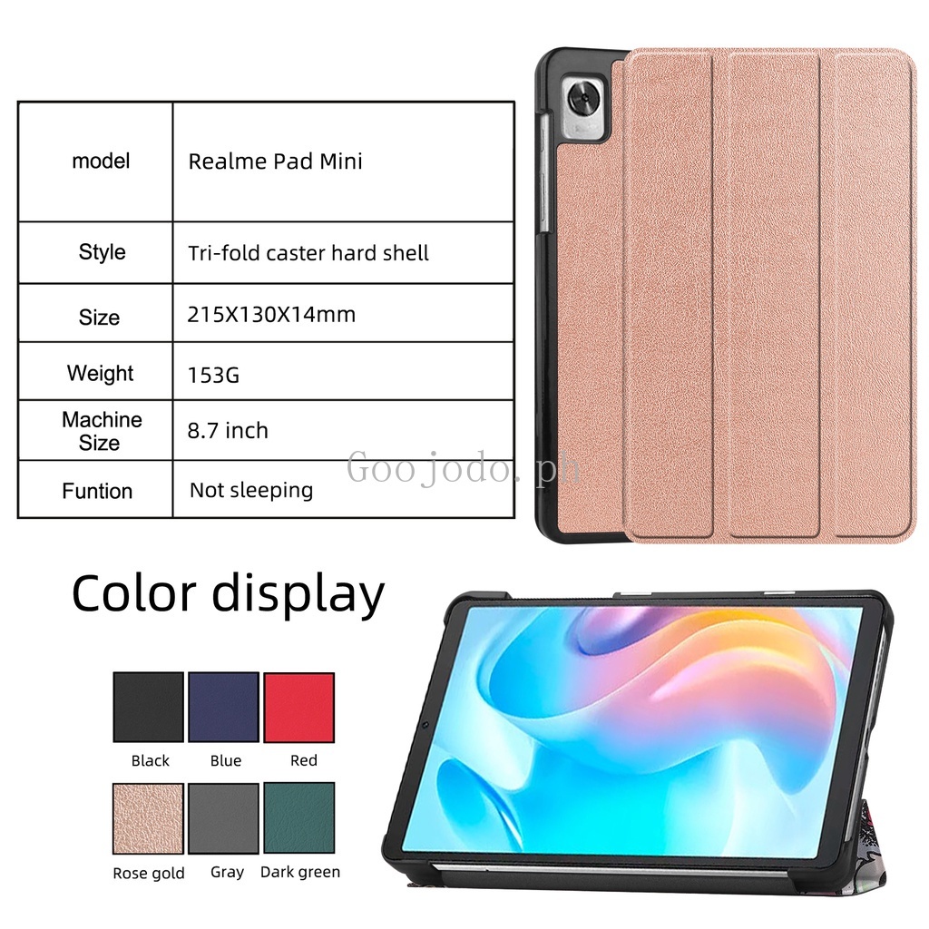 Flip Case Magnetik Bahan Kulit PU Anti Keringat Untuk Realme Pad mini 2022 Tablet OPPO Realme RMP2105 8.7 &quot;4G LTE