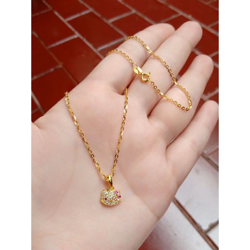 Kalung anak nori vensy + liontin hellokity full mp S925 / perhiasan perak 925 berlapis emas