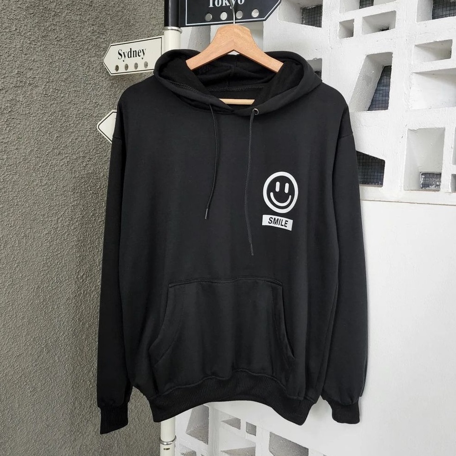 Pro.Coll - Smile Hoodie Black - Jaket Hoodie Unisex Kekinian