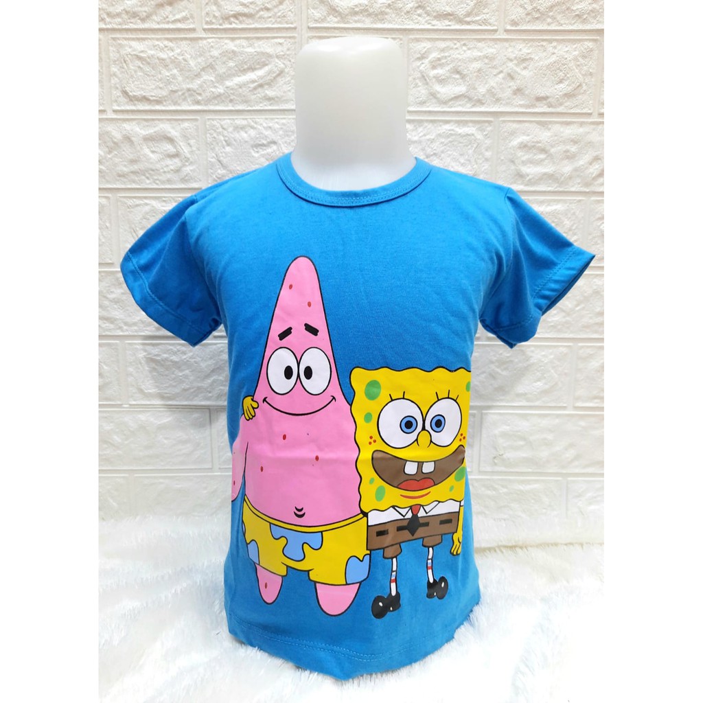 ATASAN ANAK LAKI-LAKI/PEREMPUAN BAJU ANAK LAKI-LAKI/PEREMPUAN KAOS ANAK LAKI-LAKI/PEREMPUAN KAOS SPONGEBOB DISTRO USIA 1-12 TAHUN