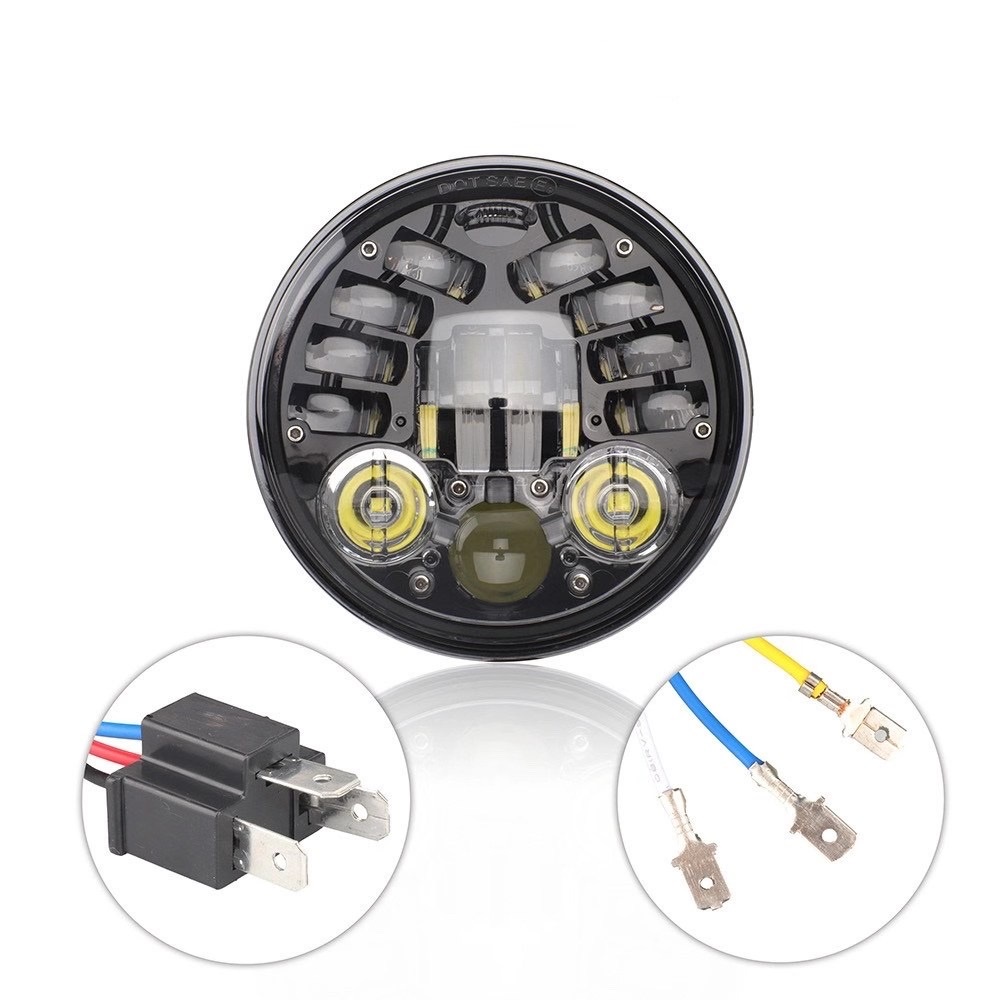 Lampu Utama DAYMAKER COBRA DOT SAE Mobil Motor 16 LED 18 LED VINYX 5,75 7 Inch 75 Watt 5 Inci 5.75 75W