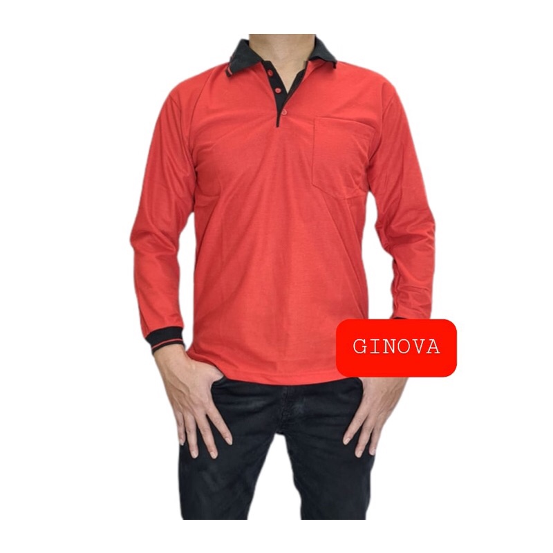 KAOS POLO PANJANG.SERAGAM KAOS KERAH KAOS PRIA LENGAN PANJANG BAJU KAOS SERAGAM