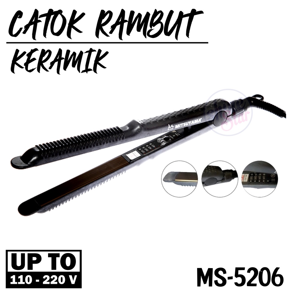 Catok Rambut Mitsuyama MS-5206 / Catokan Rambut Pelurus Keriting 2 In 1 Professional