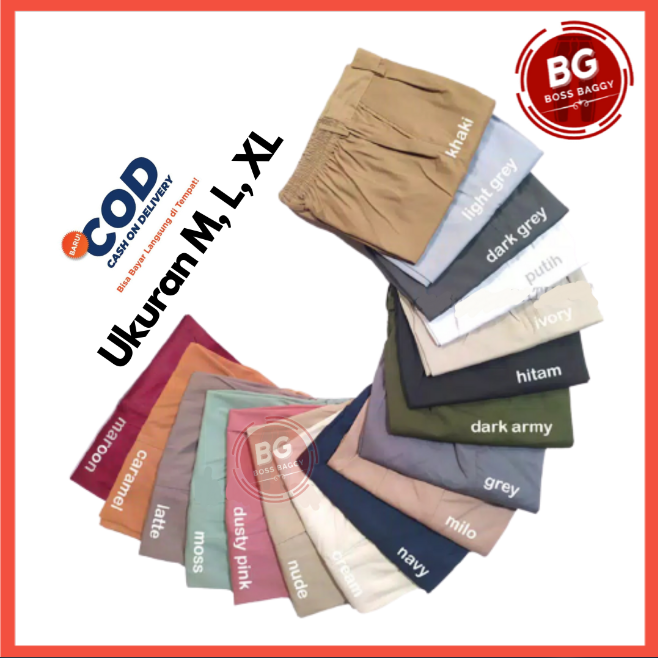 BAGGY PANTS TWILL COMBED PREMIUM GRADE A ( HALUS DAN TEBAL ) UKURAN XL DAN JUMBO