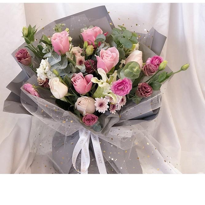 

국 Flower Wrapping Paper Kertas Buket Jaring Roll Pembungkus Bunga Hand Bouquet KB47