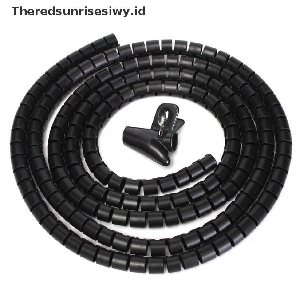 (Theredsunrisesiwy.Id) 1m 8mm Spiral Cable Kawat Pelindung Penutup Bungkus Wire Organizer