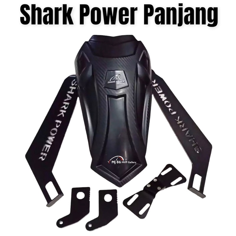 Mudguard Shark Power Panjang / Penahan Lumpur Motor Vixion R15 Ninja Mx king Sonic Cbr Gsx