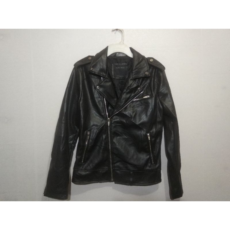 Jaket kulit pria(Zara man leather jacket)