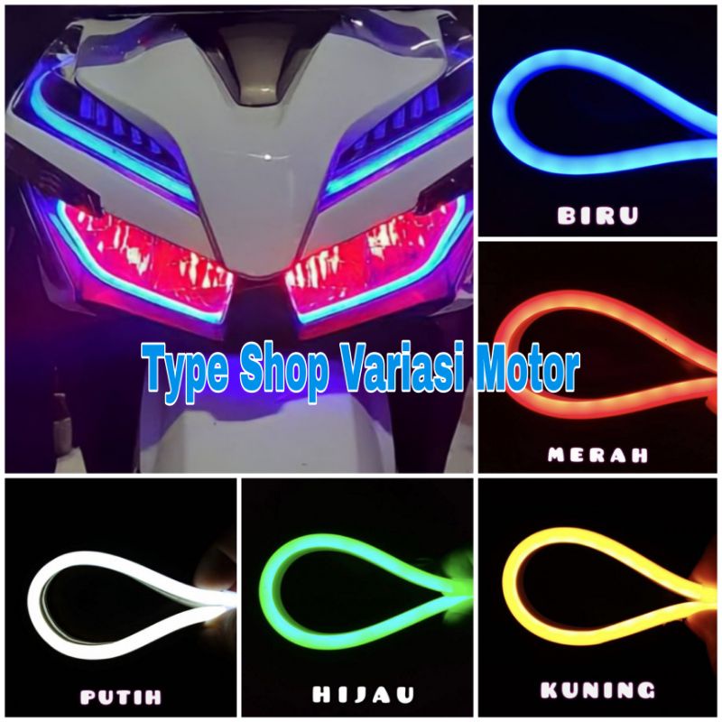 Lampu Alis Motor 30cm Lampu Alis Felksibel Universal  Buat Semua Motor Beat Mio Vario Nmax Aerox Sco