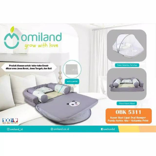 Omiland obk5311 Kasur lipat oval bumper seri Panda