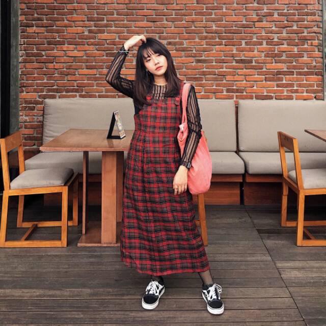 NEW YEAR SALE!! DARA OVERALL PUSATGROSIR_SOLO/ KOTAK TARTAN SQUARE AS NILA CASEY