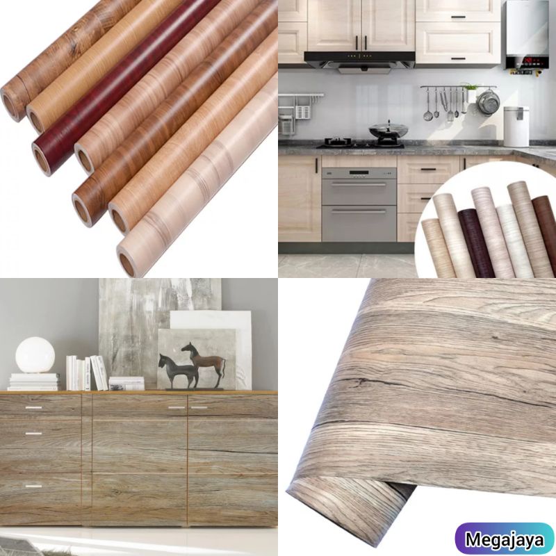 Wallpaper Karpet Tebal  Stiker Lantai Glossy Tekstur Kayu Serat Kayu Serbaguna Dinding Dapur The Best Kualitas Bahan Awet Premium Tidak Mudah Sobek Anti Licin