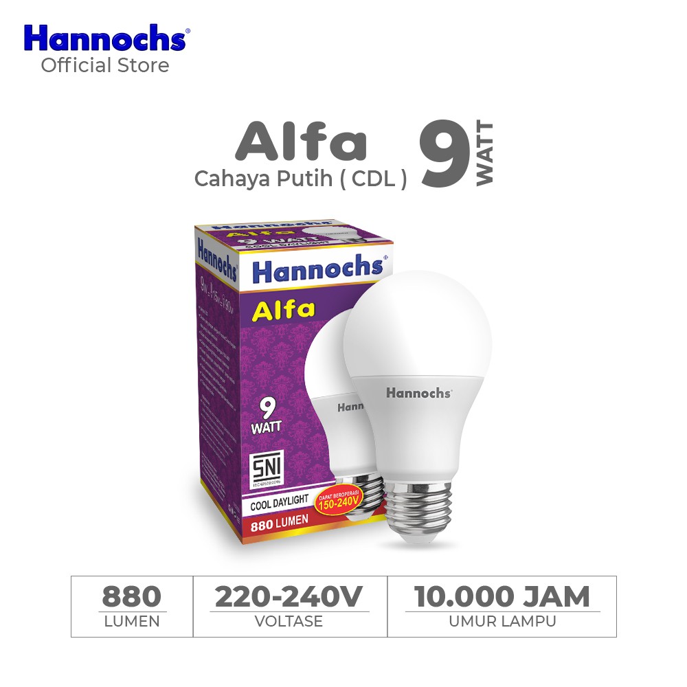 Hannochs – Lampu LED Alfa – 9 watt – cahaya Putih