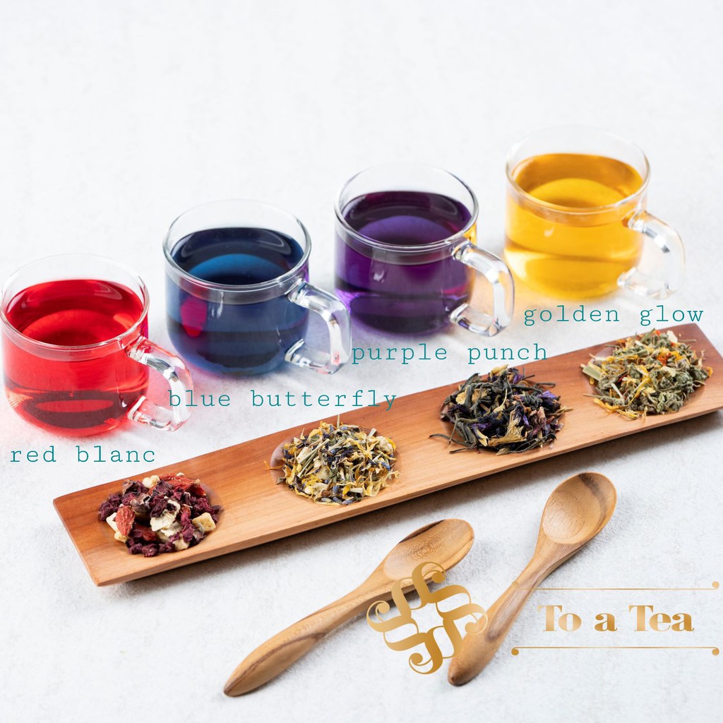 

To A Tea Colorful Heath Remedy Blue, Purple, Yellow, Red Tea - 50gr